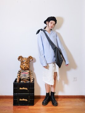 「日系极简」｜「アイテム（ブーツ）」を使った、Imbygさん（レディース・173cm）の秋コーディネート
