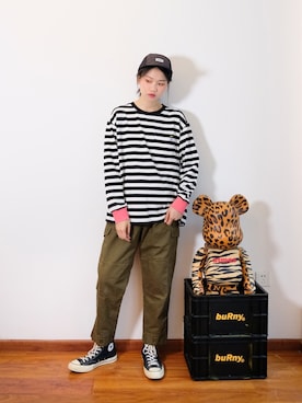 「CHUMS（チャムス）のアイテム（キャップ）」を使った、Imbygさん（レディース・173cm）の秋コーディネート