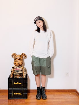 「CHUMS（チャムス）のアイテム（キャップ）」を使った、Imbygさん（レディース・173cm）の秋コーディネート
