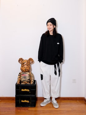 「休闲」｜「アイテム（ニットキャップ/ビーニー）」を使った、Imbygさん（レディース・173cm）の秋コーディネート
