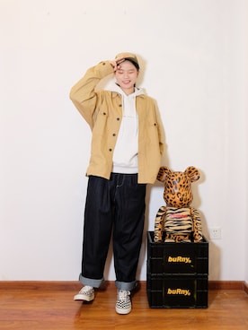 「CHUMS（チャムス）のアイテム（キャップ）」を使った、Imbygさん（レディース・173cm）の冬コーディネート