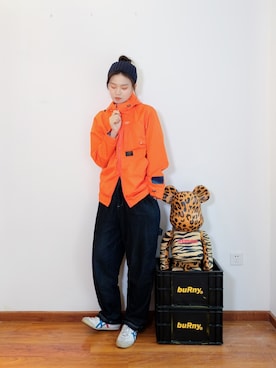 「国潮」｜「アイテム（スタジャン）」を使った、Imbygさん（レディース・173cm）の冬コーディネート