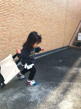 「DOUBLE_B（ダブルビー）のアイテム（シューズ）」を使った、®️enSaraさん（キッズ・80cm）の冬コーディネート