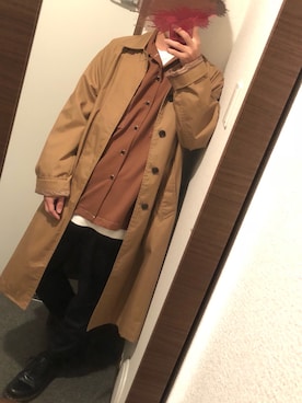 「シンプルおしゃれが好き」｜「アイテム（ステンカラーコート）」を使った、もさん（メンズ・162cm）の秋コーディネート