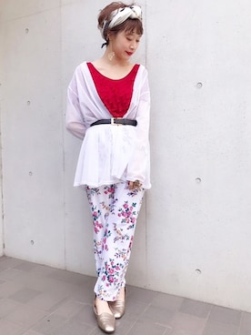 「チュール」｜古着屋RAINBOWさん（レディース・155cm）の春コーディネート