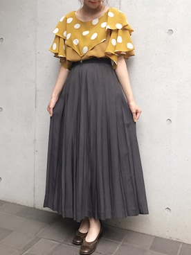 「カーキスカート」｜古着屋RAINBOWさん（レディース・155cm）の夏コーディネート