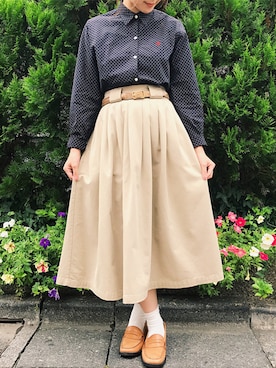 「ラルフローレン」｜古着屋RAINBOWさん（レディース・155cm）の秋コーディネート