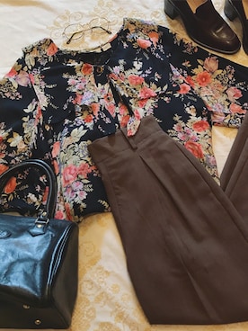 「スラックスパンツ」｜古着屋RAINBOWさん（レディース・155cm）の秋コーディネート