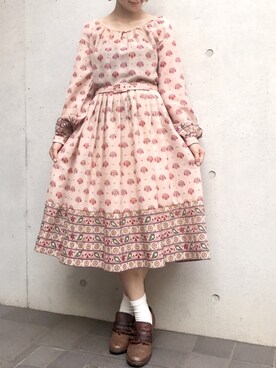 「古着屋」｜古着屋RAINBOWさん（レディース・155cm）の秋コーディネート