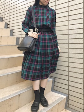 「オールドコーチ」｜古着屋RAINBOWさん（レディース・155cm）の冬コーディネート