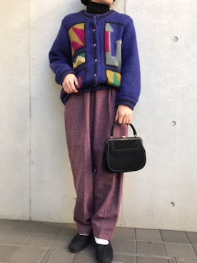 「おじコーデ」｜古着屋RAINBOWさん（レディース・155cm）の冬コーディネート