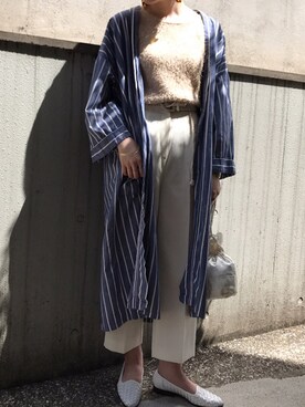 「サマーニット」｜「アイテム（その他アウター）」を使った、古着屋RAINBOWさん（レディース・155cm）の春コーディネート