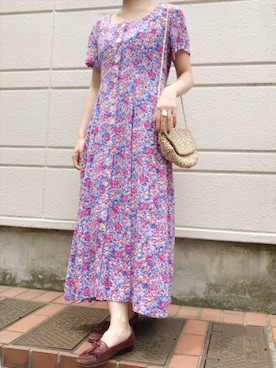 「古着屋」｜古着屋RAINBOWさん（レディース・155cm）の春コーディネート