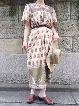 「サボ」｜古着屋RAINBOWさん（レディース・155cm）の夏コーディネート