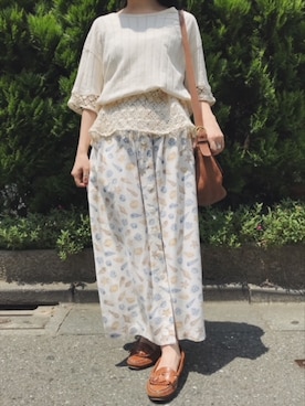 「ナチュラルスタイル」｜古着屋RAINBOWさん（レディース・155cm）の夏コーディネート