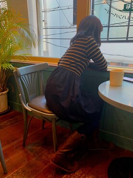 「SHIPS（シップス）のアイテム（ワンピース、その他）」を使った、かなさん（レディース・158cm）の冬コーディネート