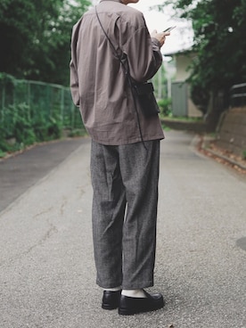 「TOMOE（トモエ）のアイテム」を使った、平(taira)さん（メンズ・167cm）の秋コーディネート