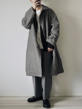 「SLICK（スリック）のアイテム（ステンカラーコート）」を使った、平(taira)さん（メンズ・167cm）の秋コーディネート