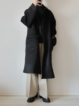 「SLICK（スリック）のアイテム（ステンカラーコート）」を使った、平(taira)さん（メンズ・167cm）の秋コーディネート
