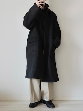 「SLICK（スリック）のアイテム（ステンカラーコート）」を使った、平(taira)さん（メンズ・167cm）の秋コーディネート
