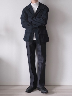 「MR.GENTLEMAN（ミスタージェントルマン）のアイテム（シューズ）」を使った、平(taira)さん（メンズ・167cm）の冬コーディネート