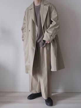 「ADAM ET ROPE'（アダムエロペ）のアイテム（トレンチコート）」を使った、平(taira)さん（メンズ・167cm）の冬コーディネート
