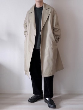 「ADAM ET ROPE'（アダムエロペ）のアイテム（トレンチコート）」を使った、平(taira)さん（メンズ・167cm）の冬コーディネート