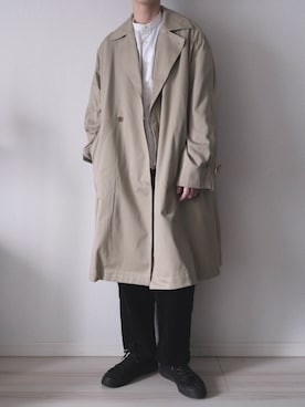 「ADAM ET ROPE'（アダムエロペ）のアイテム（トレンチコート）」を使った、平(taira)さん（メンズ・167cm）の冬コーディネート