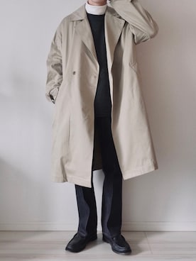 「ADAM ET ROPE'（アダムエロペ）のアイテム（トレンチコート）」を使った、平(taira)さん（メンズ・167cm）の冬コーディネート