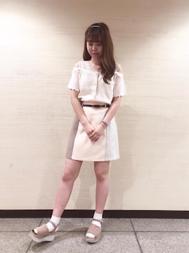 マジェスティックレゴン横浜ジョイナス店スタッフさん（レディース・157cm）の夏コーディネート