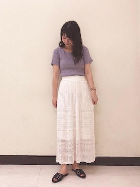 マジェスティックレゴン横浜ジョイナス店スタッフさん（レディース・160cm）の夏コーディネート