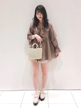 「キュロット」｜「アイテム（その他シューズ）」を使った、マジェスティックレゴン横浜ジョイナス店スタッフさん（レディース・160cm）の春コーディネート