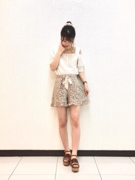 マジェスティックレゴン横浜ジョイナス店スタッフさん（レディース・160cm）の夏コーディネート