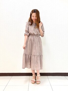 マジェスティックレゴン横浜ジョイナス店スタッフさん（レディース・157cm）の夏コーディネート