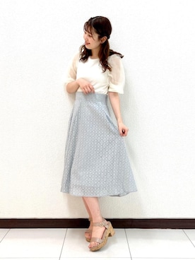 「コットンレース」｜マジェスティックレゴン横浜ジョイナス店スタッフさん（レディース・160cm）の夏コーディネート