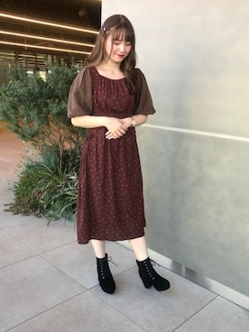 マジェスティックレゴン横浜ジョイナス店スタッフさん（レディース・153cm）の秋コーディネート