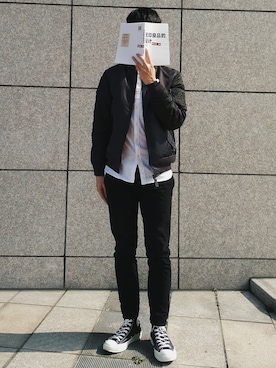 「VANQUISH（ヴァンキッシュ）のアイテム（ブルゾン）」を使った、Taecyoungさん（メンズ・178cm）の春コーディネート