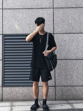 「Champion（チャンピオン）のアイテム（カーゴパンツ）」を使った、Taecyoungさん（メンズ・178cm）の秋コーディネート