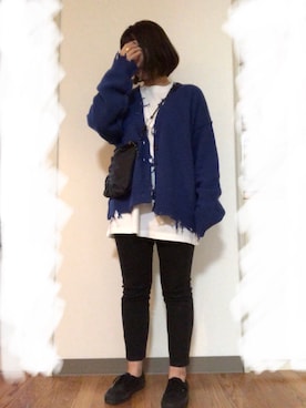 「ボリュームニット」｜「アイテム（その他）」を使った、まーむちゃんさん（レディース・155cm）の秋コーディネート