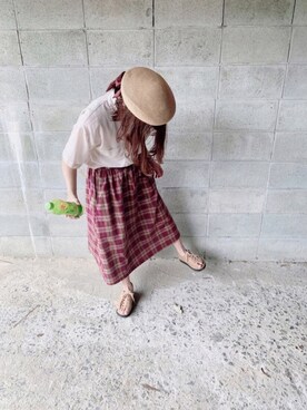 「ラブアンドピース2020」｜「アイテム（ハンチング/ベレー帽）」を使った、もぐさん（レディース・157cm）の秋コーディネート