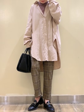 「アイテム（トップス、ブラウン系）」を使った、chisan311さん（レディース・155cm）の秋コーディネート