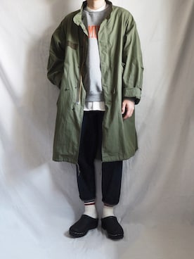 「スウエット」｜「アイテム（モッズコート）」を使った、Ryoさん（メンズ・173cm）の冬コーディネート