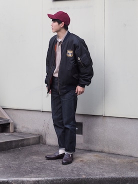 「Guess（ゲス）のアイテム（帽子）」を使った、Ryoさん（メンズ・173cm）の春コーディネート