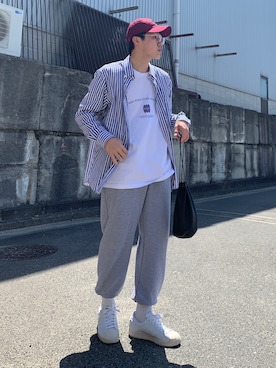 「Guess（ゲス）のアイテム（帽子）」を使った、Ryoさん（メンズ・173cm）の春コーディネート