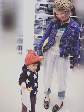 「タータンチェック」｜「アイテム（ライダースジャケット）」を使った、mi__ruさん（レディース・153cm）の秋コーディネート