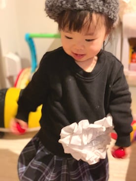 「アイテム（スカート）」を使った、いちのせさん（キッズ・80cm）の冬コーディネート