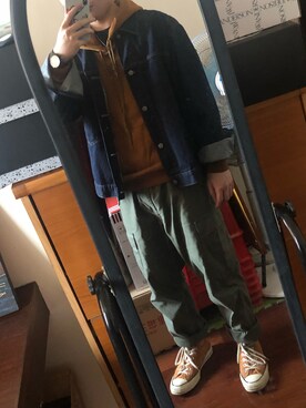 「Apple（-）のアイテム（その他）」を使った、OBERIさん（メンズ・165cm）の春コーディネート