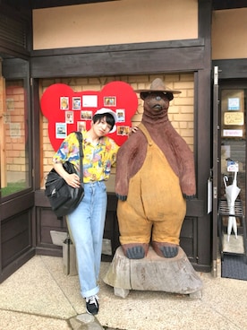 「白キャップ」｜「アイテム（その他）」を使った、あかさん（レディース・154cm）の夏コーディネート