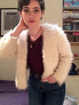 「Anthropologie（アンソロポロジー）のアイテム（ノーカラージャケット）」を使った、Livさん（レディース・163cm）の冬コーディネート
