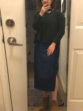 「blue」｜「アイテム（シャツワンピース）」を使った、Livさん（レディース・163cm）の春コーディネート